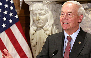 Gov. Asa Hutchinson answers a question during a press conference on Friday, April 22, 2022, at the state Capitol in Little Rock. 
(Arkansas Democrat-Gazette/Thomas Metthe)
