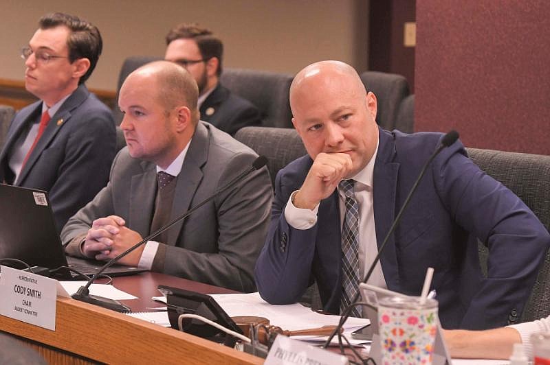 Tim Bommel/House Communications photo: 
Rep. Cody Smith, R-Carthage, chairman of the House Budget Committee, listens to debate on a bill to cut corporate taxes Thursday, Sept. 29, 2022, during a hearing.