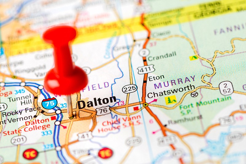 A map showing Dalton, Georgia. / Getty Images/yorkfoto
