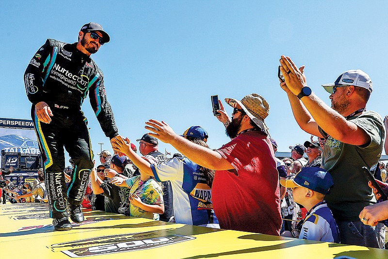 Cody Ware greets fans before last Sunday afternoon's NASCAR Cup Series race in Talladega, Ala. (Associated Press)
