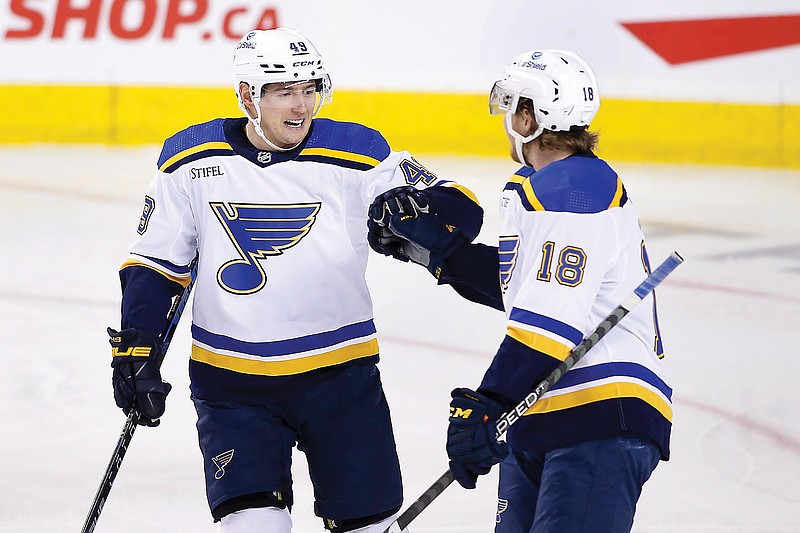 Kyrou scores twice, Blues beat Flames 5-2 for third straight win ...