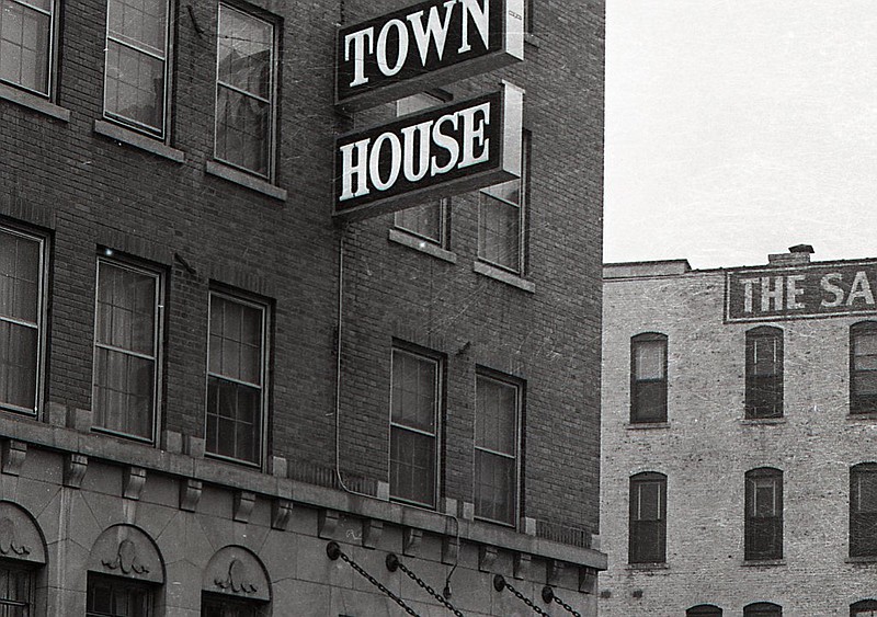 Chattanooga News-Free Press archive photo via ChattanoogaHistory.com. The Town House Hotel, shown in December 1965, occupied a seven-story building at 831 Georgia Ave. The building is now called One Central Plaza and houses a SmartBank branch.