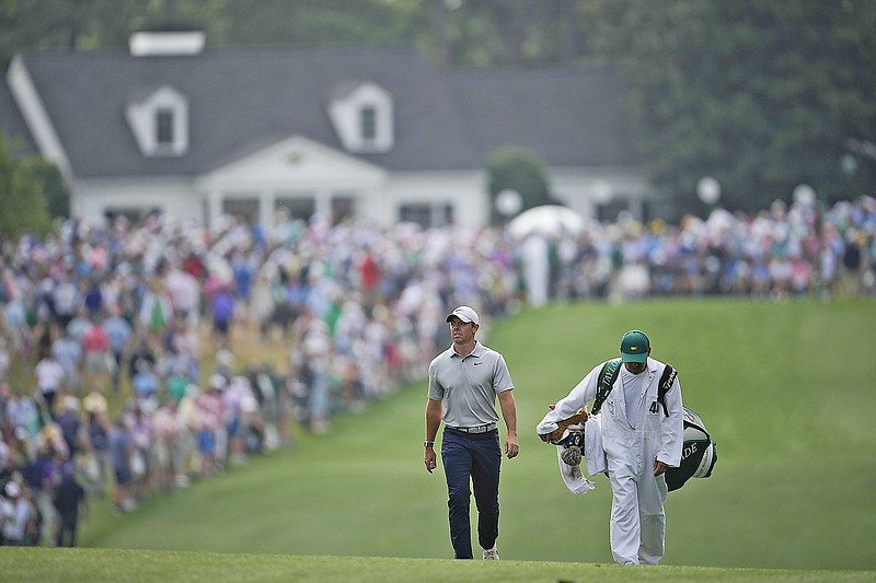 Rory McIlroy walks on the first hole during the second round of the Masters earlier this month at Augusta National Golf Club in Augusta, Ga. (Associated Press)