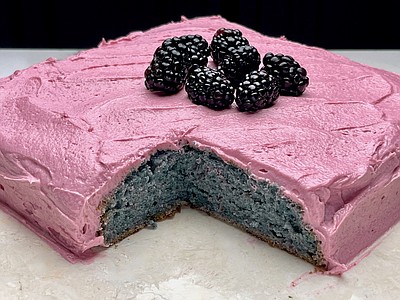 Blackberry Cake With Blackberry Buttercream