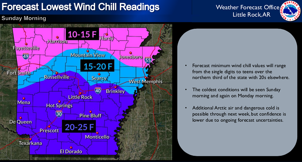 Arctic air predicted to bring dangerous cold to parts of Arkansas | The ...