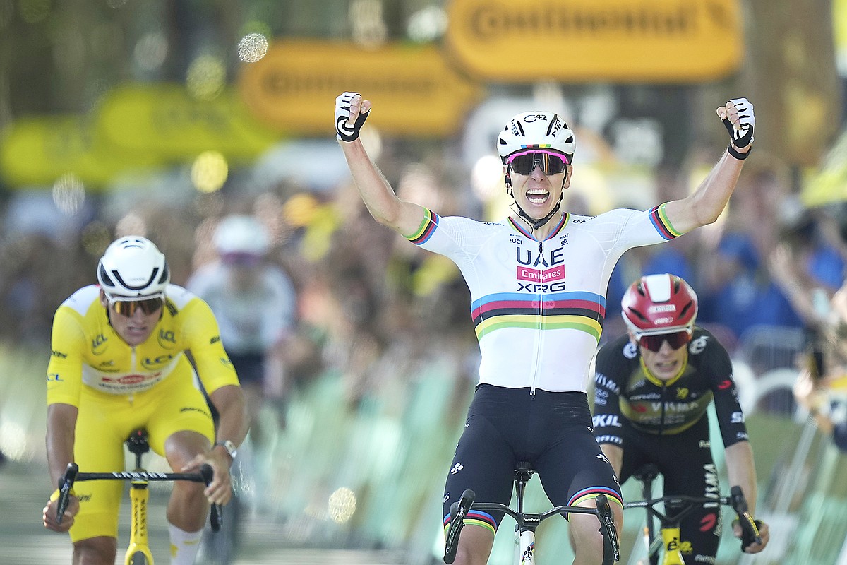 Pogacar earns 100th career stage win in Tour de France