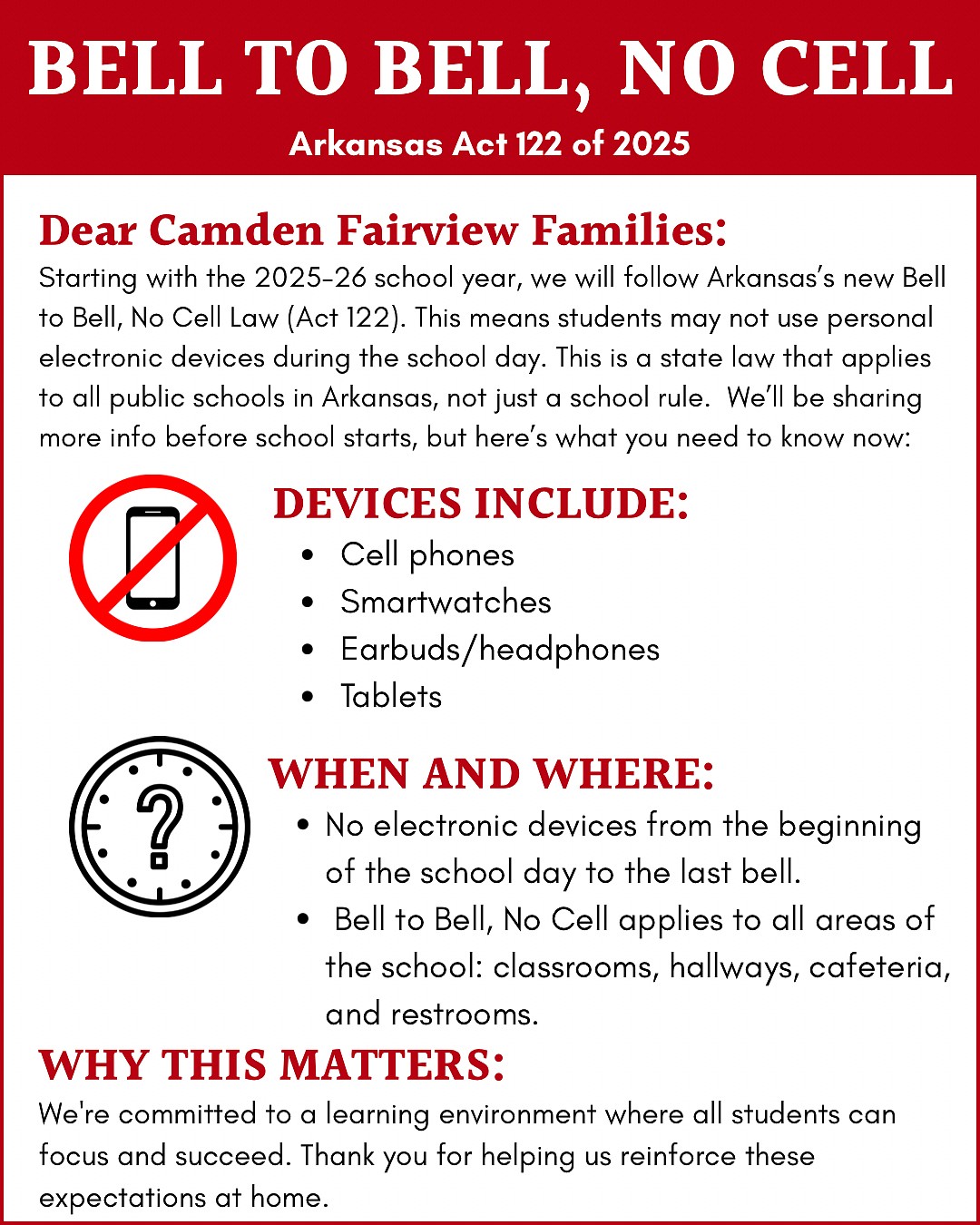 Camden Fairview School District to implement 'Bell to Bell No Cell ...