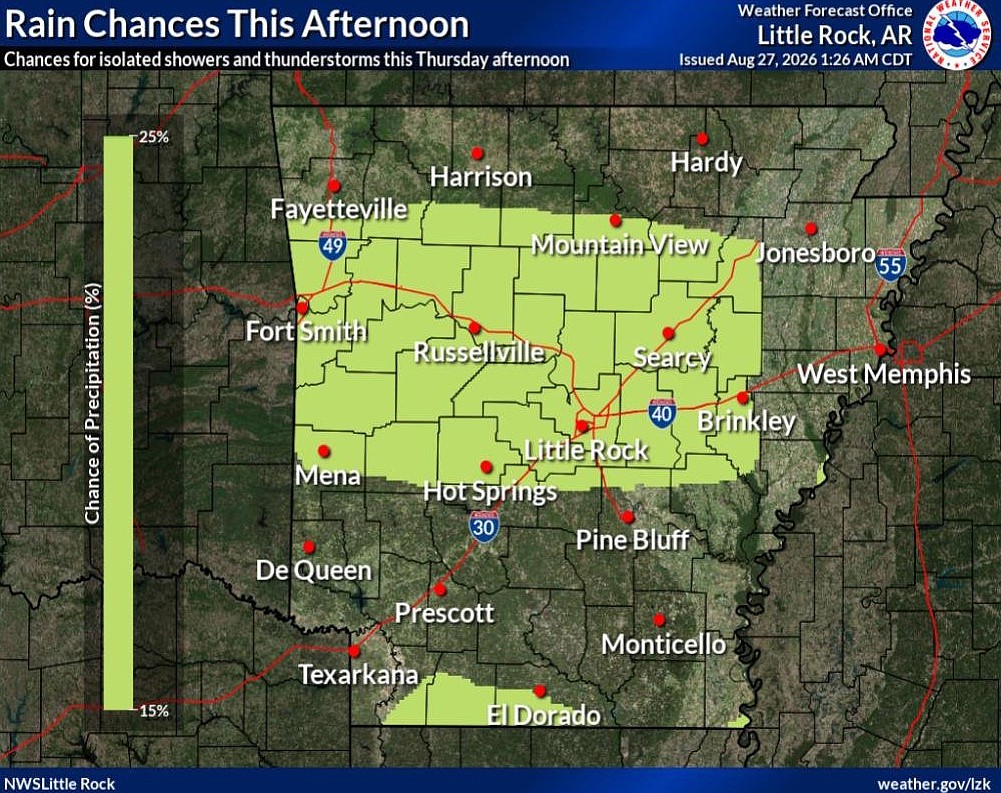 Wind, hail damage reported in parts of Arkansas after Wednesday storms, isolated storms possible Thursday