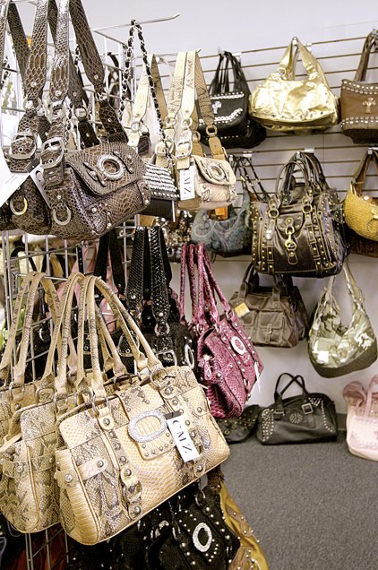 At $1 Jewelry Galore in Little Rock, bargains include $10 purses.