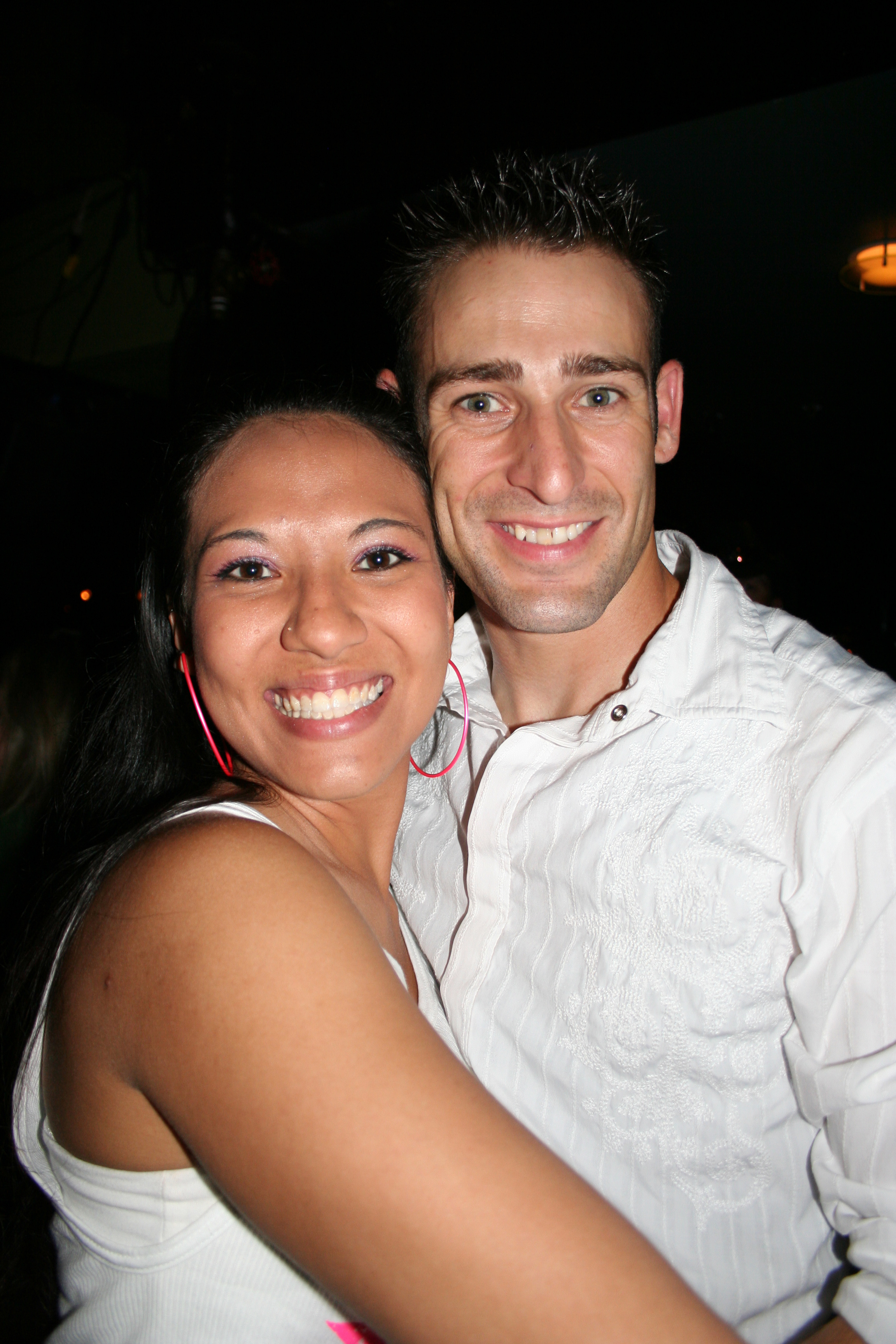 Hugging her soldier...Molly and Joe enjoy a night out together