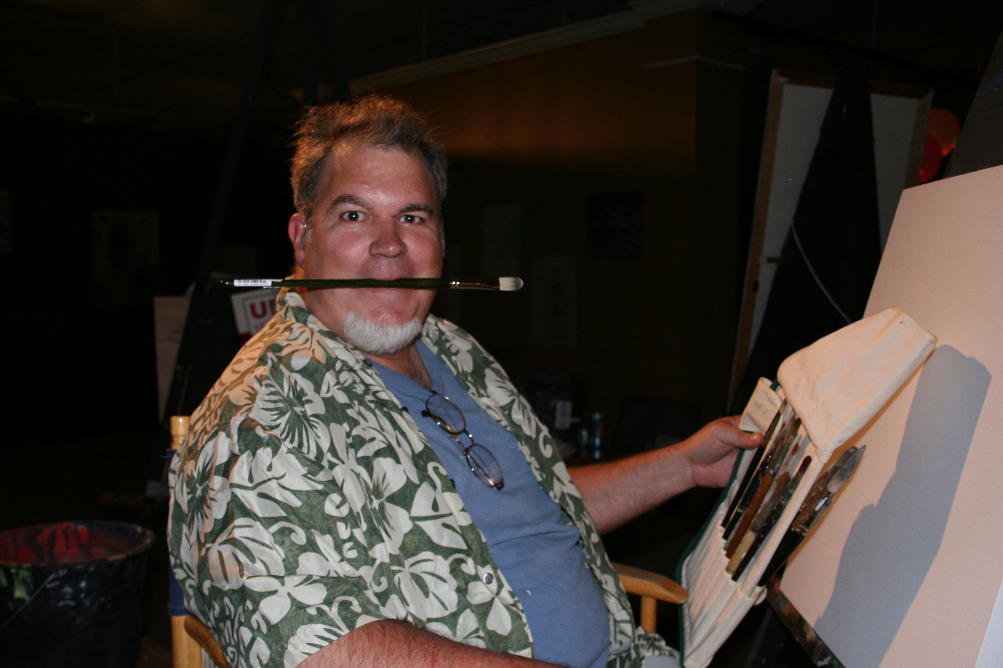 Rob Walker is truly "into" his art when we caught him!