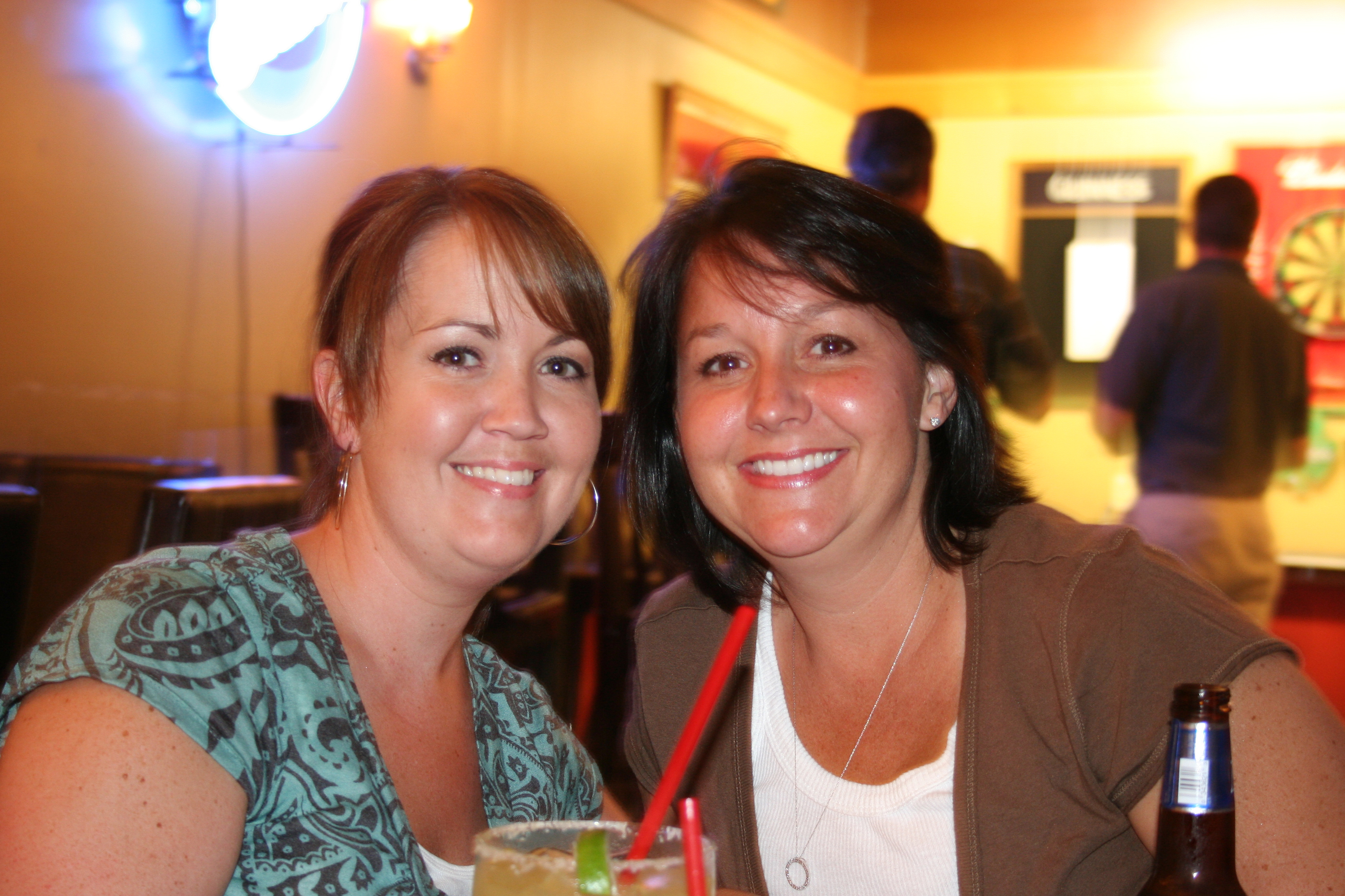 Hayley Sledge and Jennifer Davis have a margarita and chat at Markham.