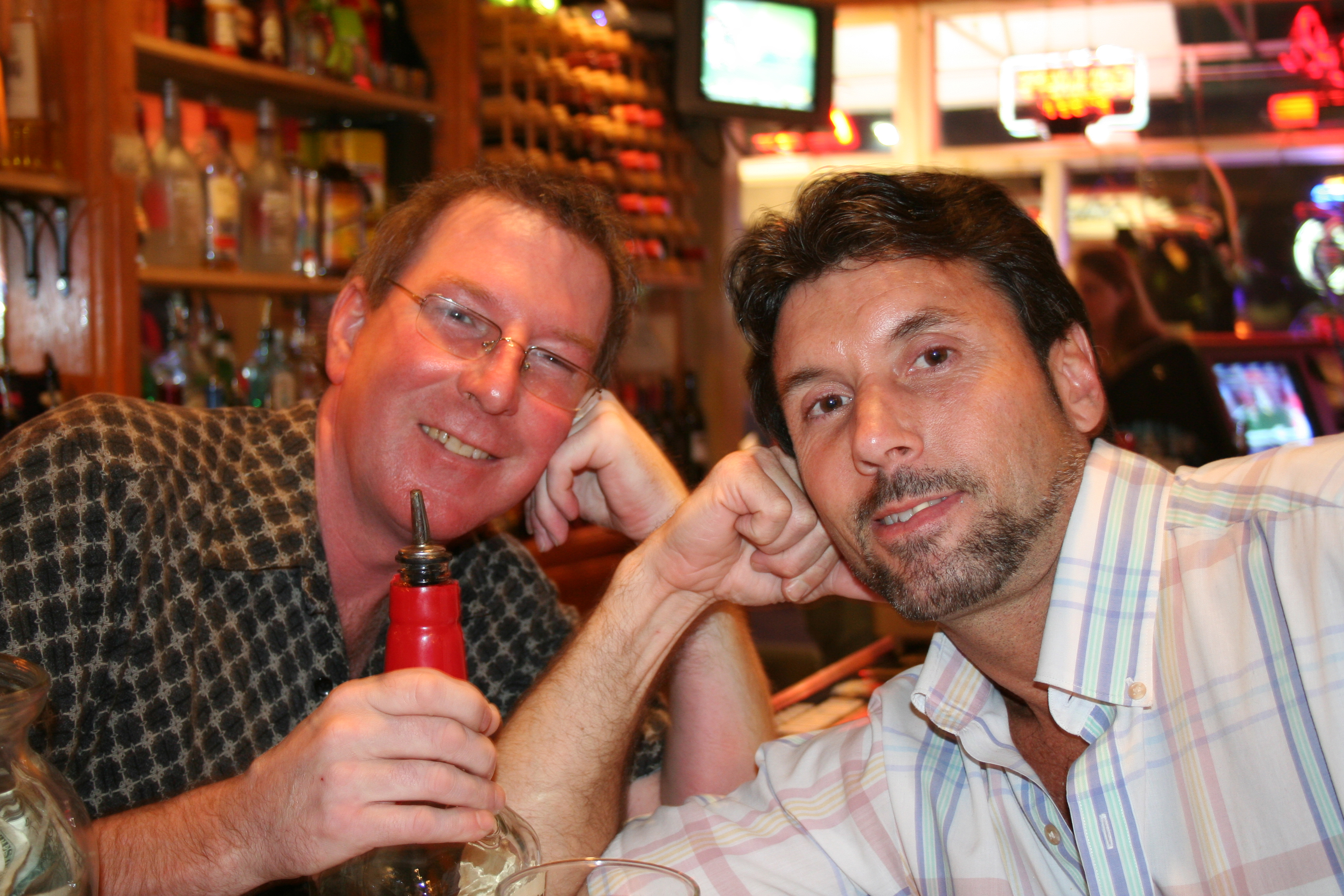 Terry Elder and Kevin Benoit are friendly faces at the bar.