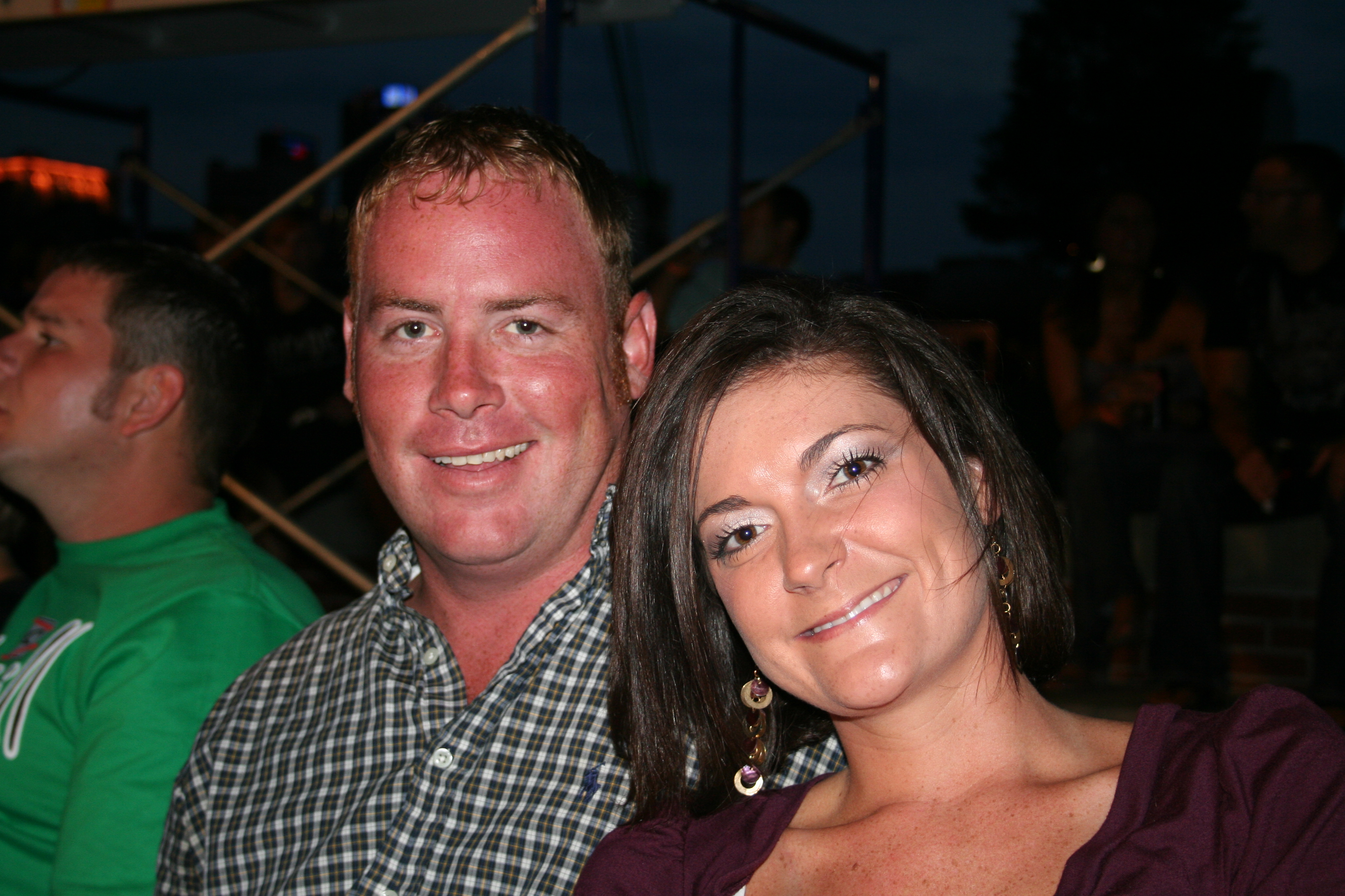 Travis Isbell and Leslie Richardson enjoy the view from V.I.P. section