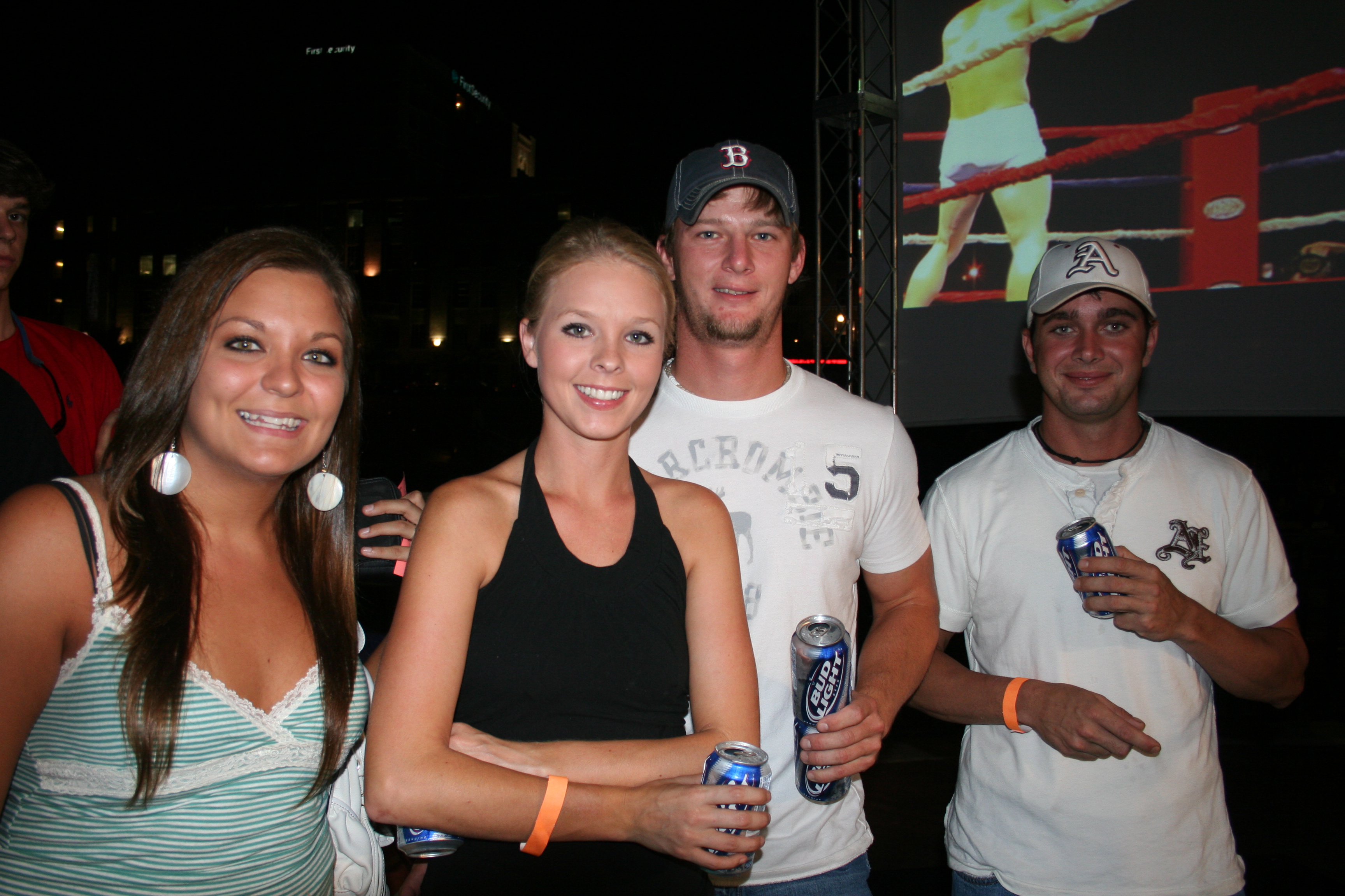 Ashlen Huskey, Carlee Hendricks, Ross Woods and Wes Graves enjoy the show--ringside.