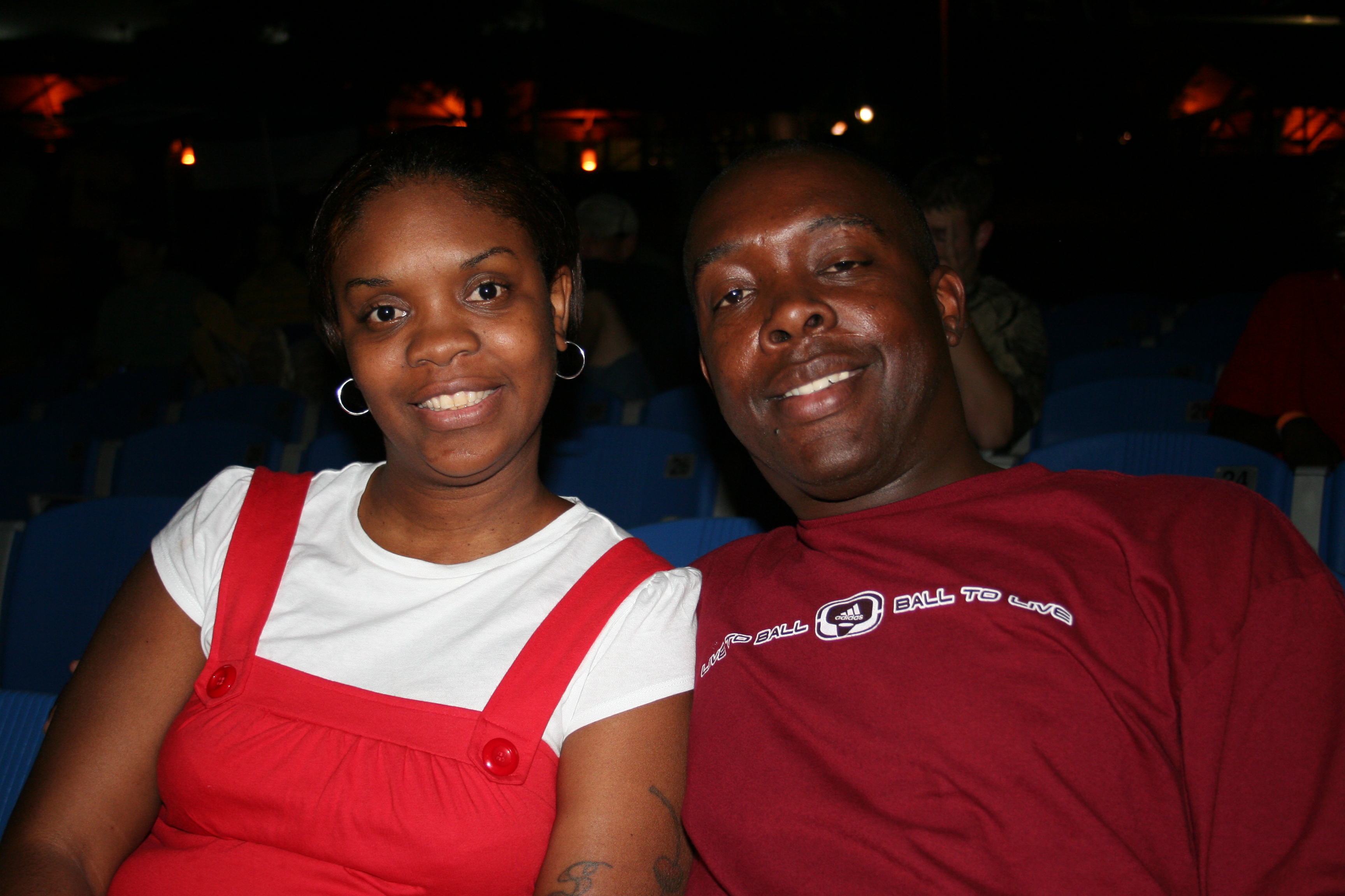 Jackie and Keith Jordan enjoy the fight.