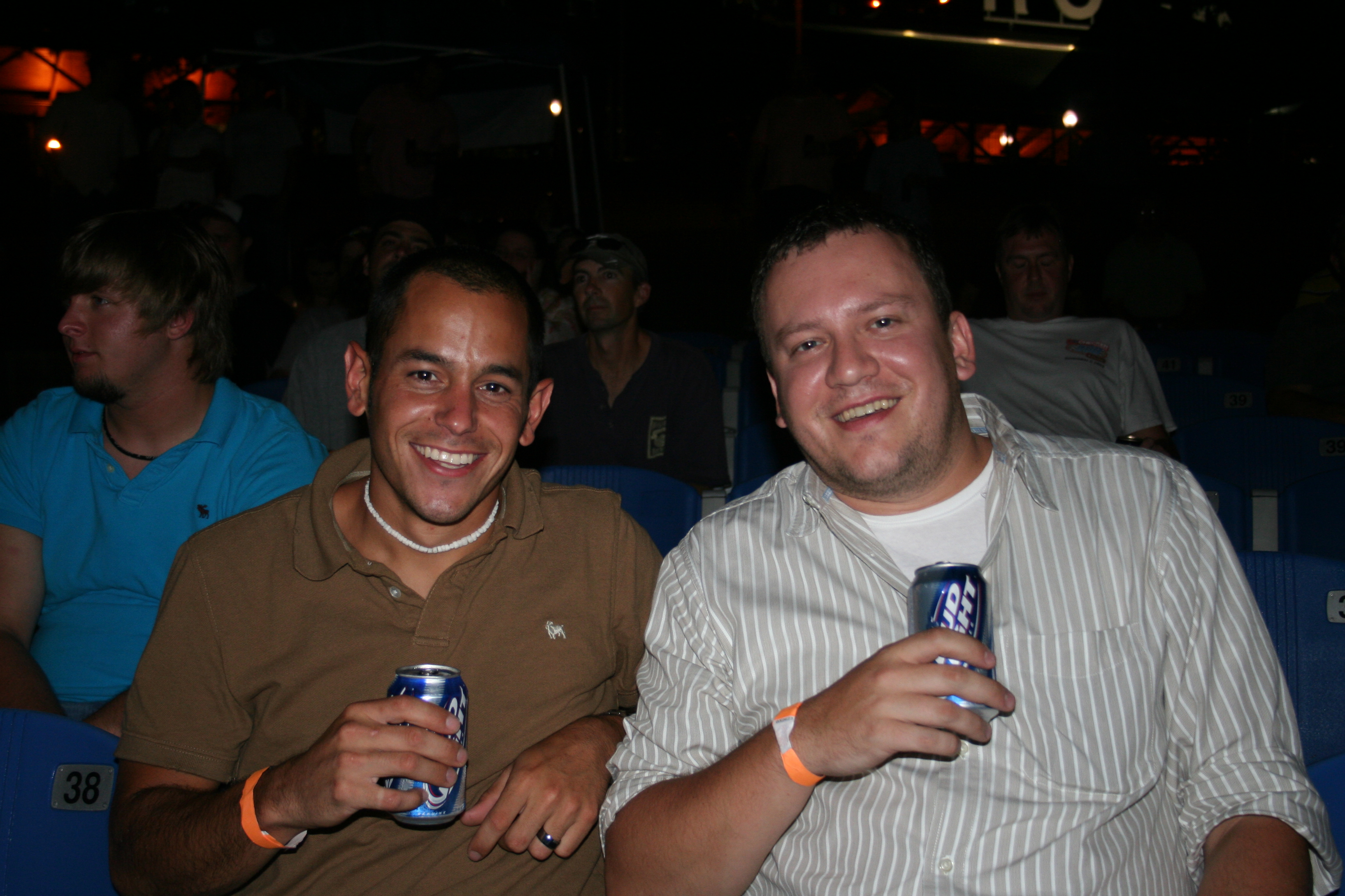 Mike King and Ralph Loszak spot SYNC and smile for the camera.
