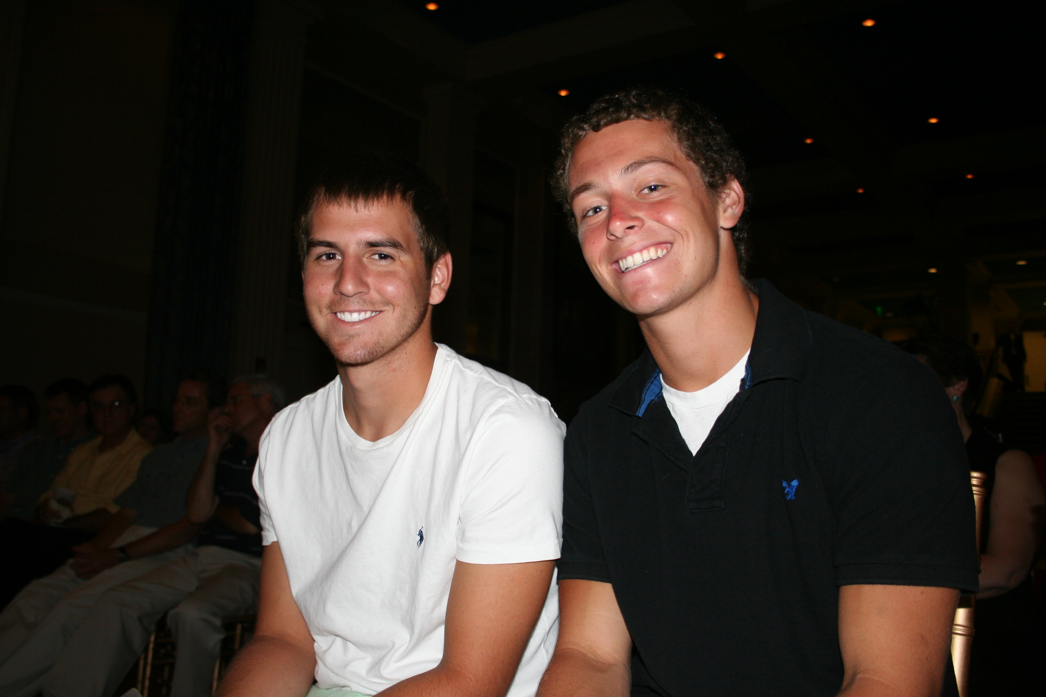 some young guys enjoy the show--front row!