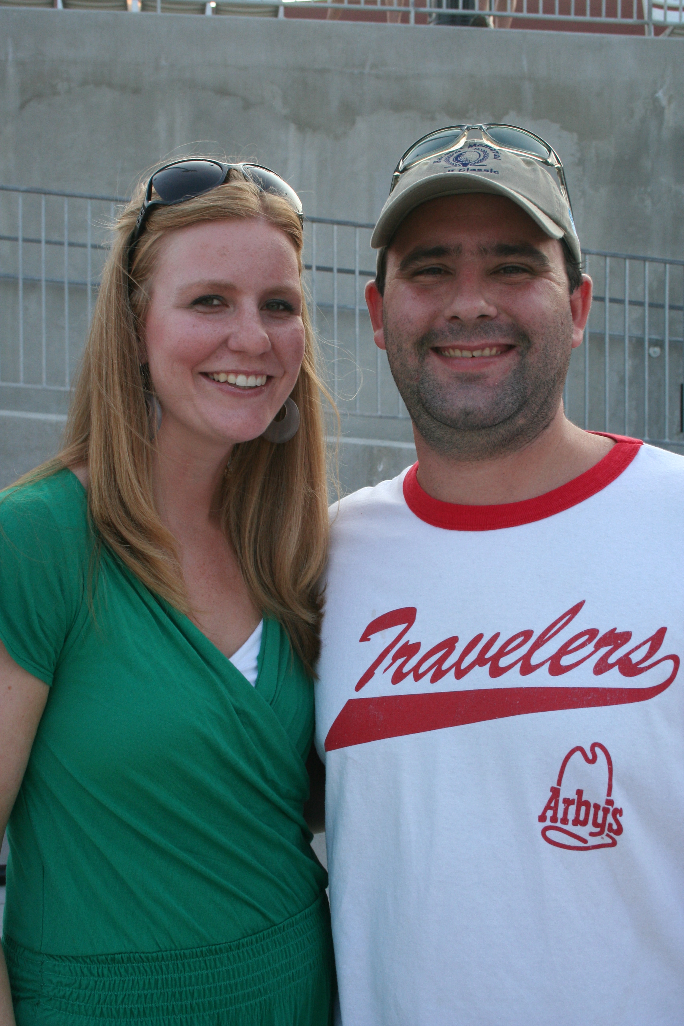 Julie and Del Wax smile for SYNC while enjoying the "beer garden".