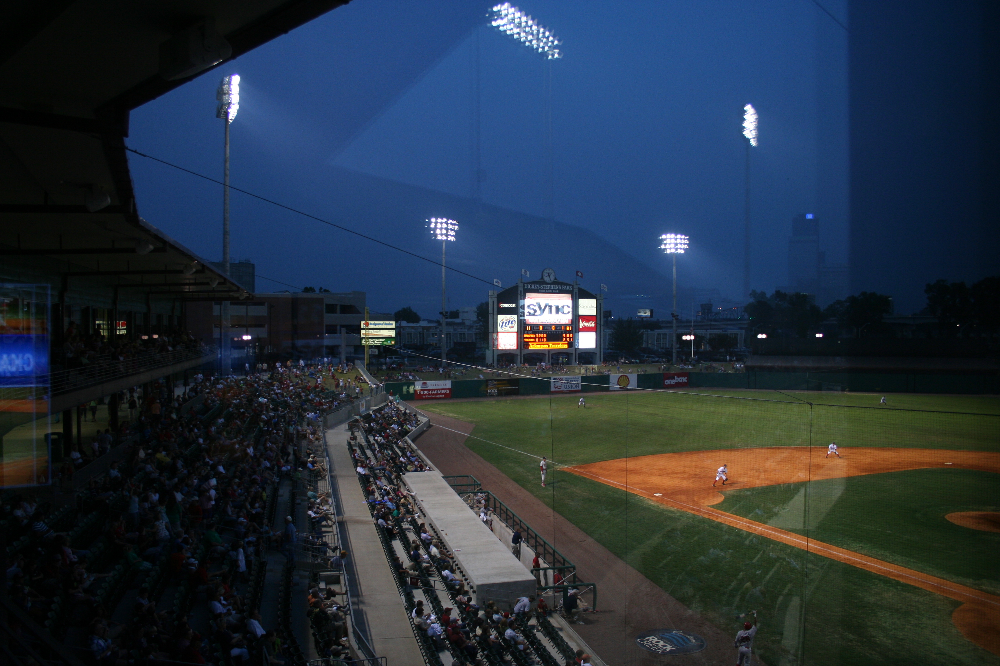 the SYNC logo on the scoreboard