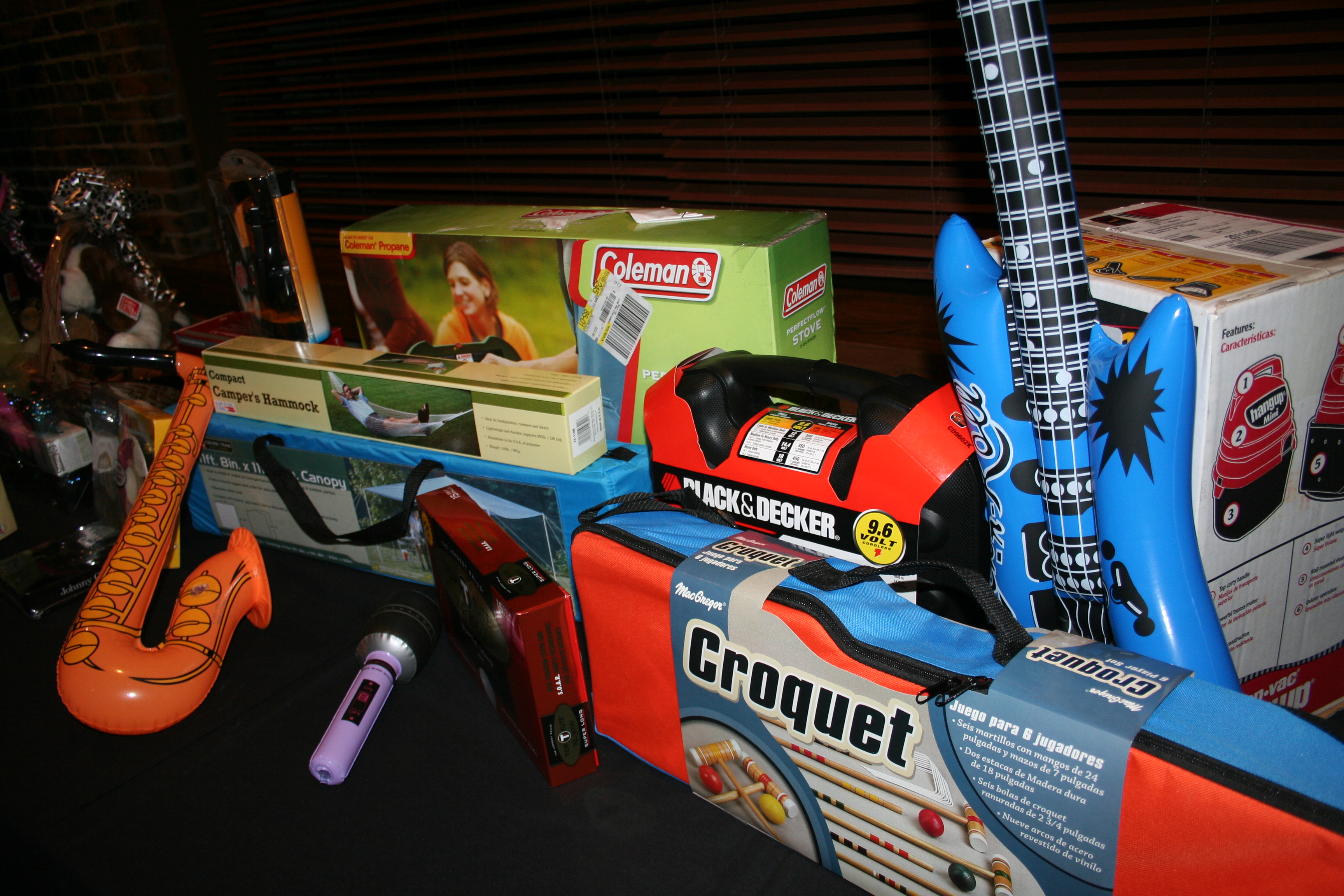 some of the auction items at the event
