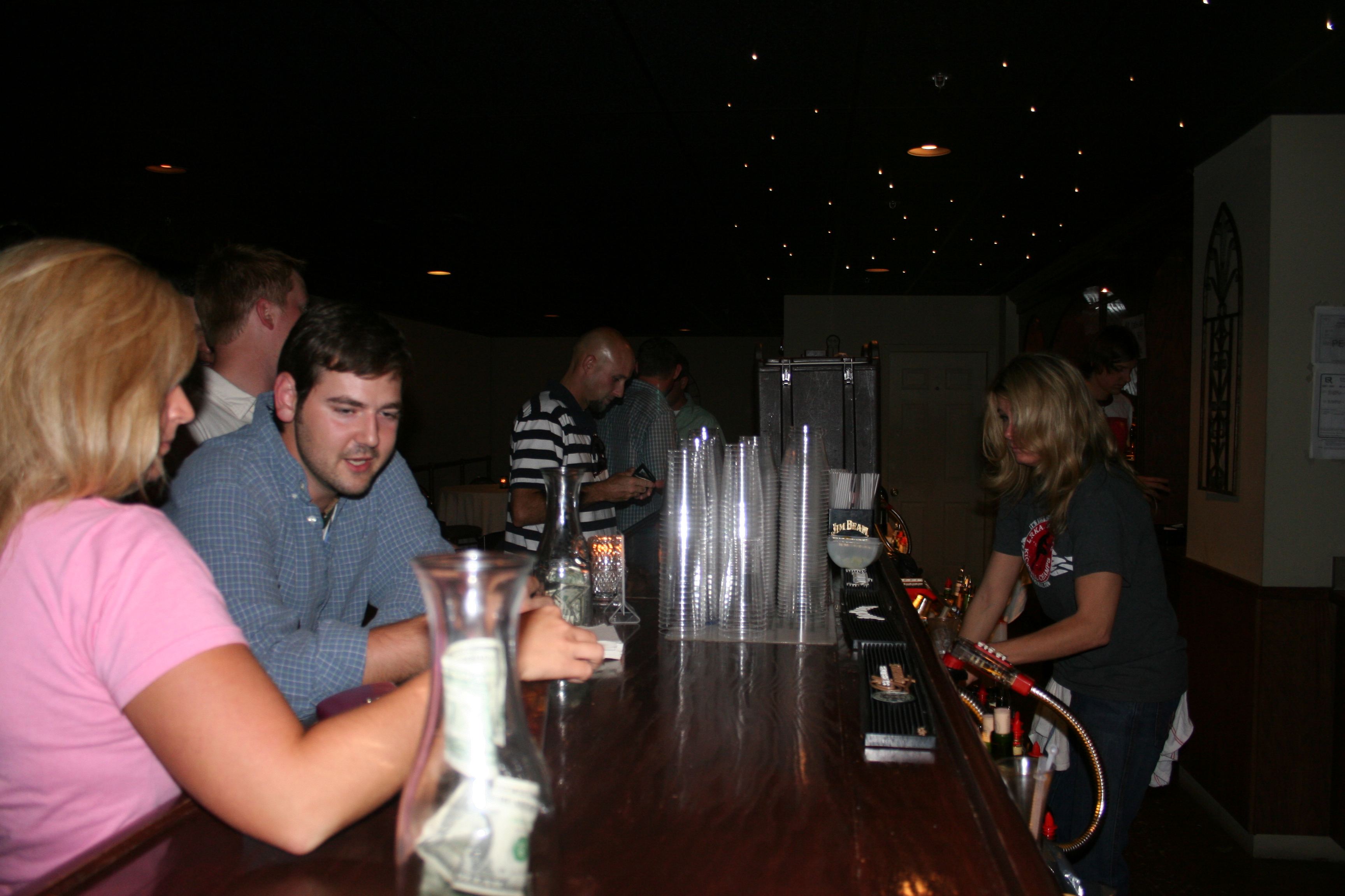 the bar is busy!
