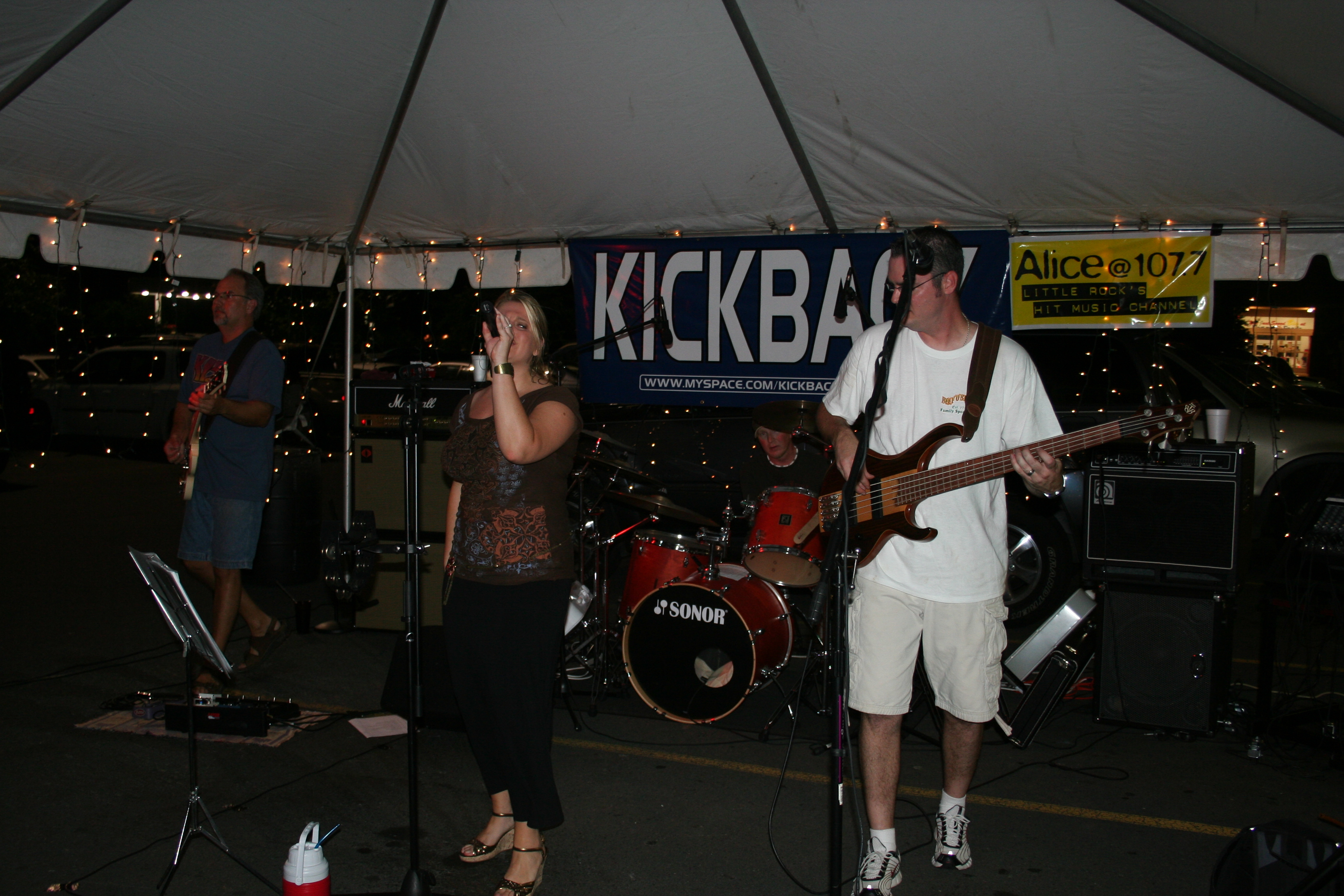 "Kickback" provides great music for the crowd outside.