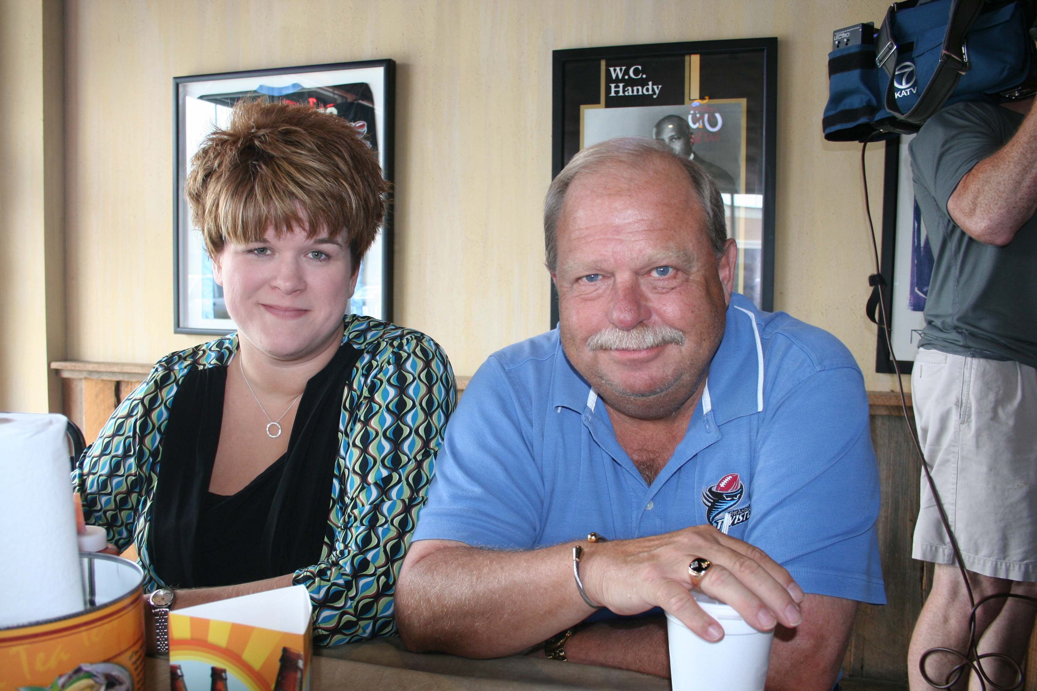 Tonya Bailey with Twisters General Manager Dick McDonald look forward to the playoff game Saturday night!