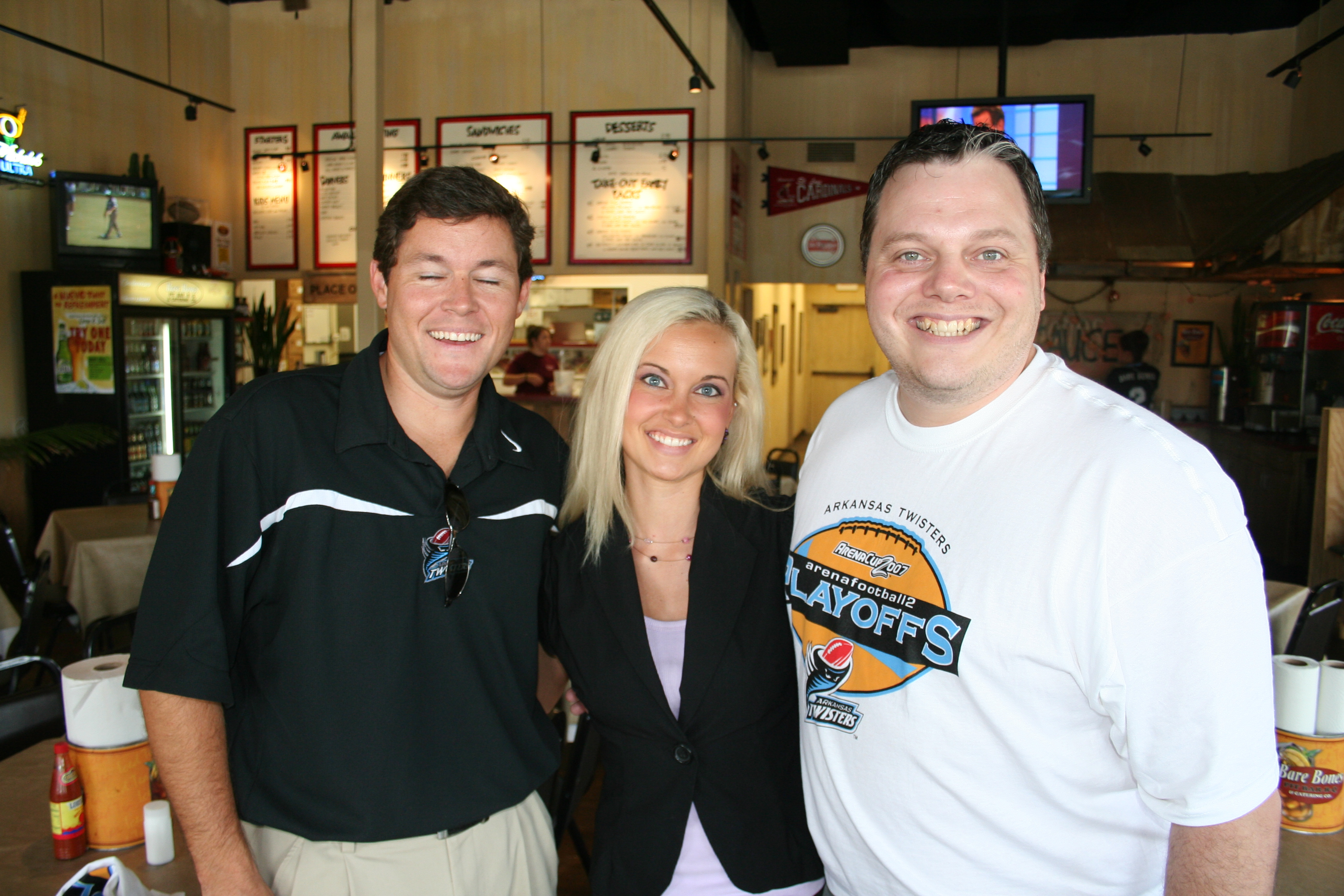 Twisters President, Jack Lankord and Jake Hatley, Director of Media Relations with SYNC's Lauren