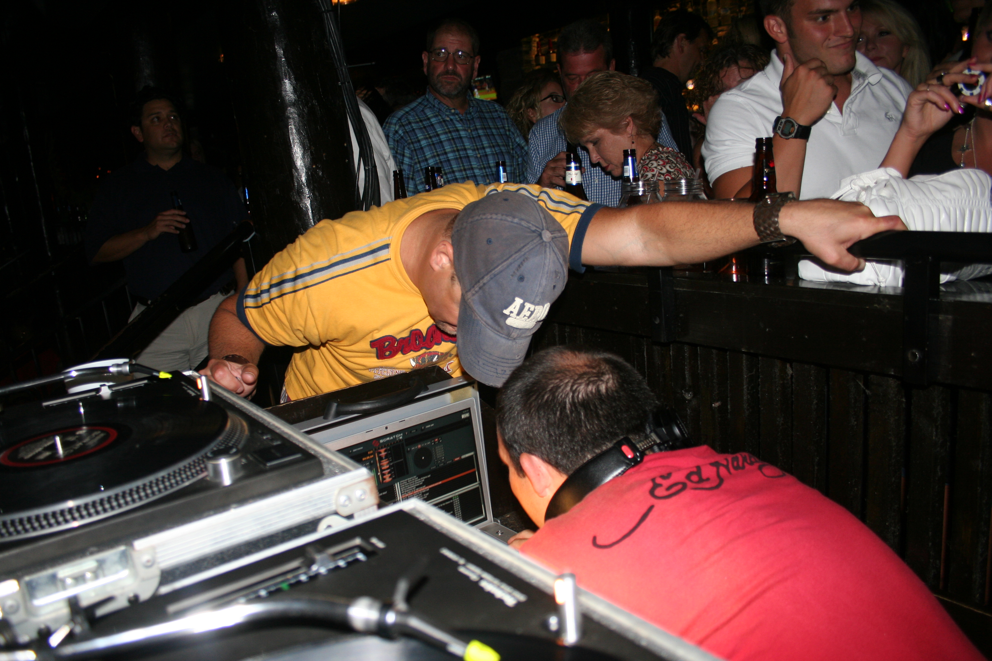 DJ Chucky P making sure DJ Max is having a good time