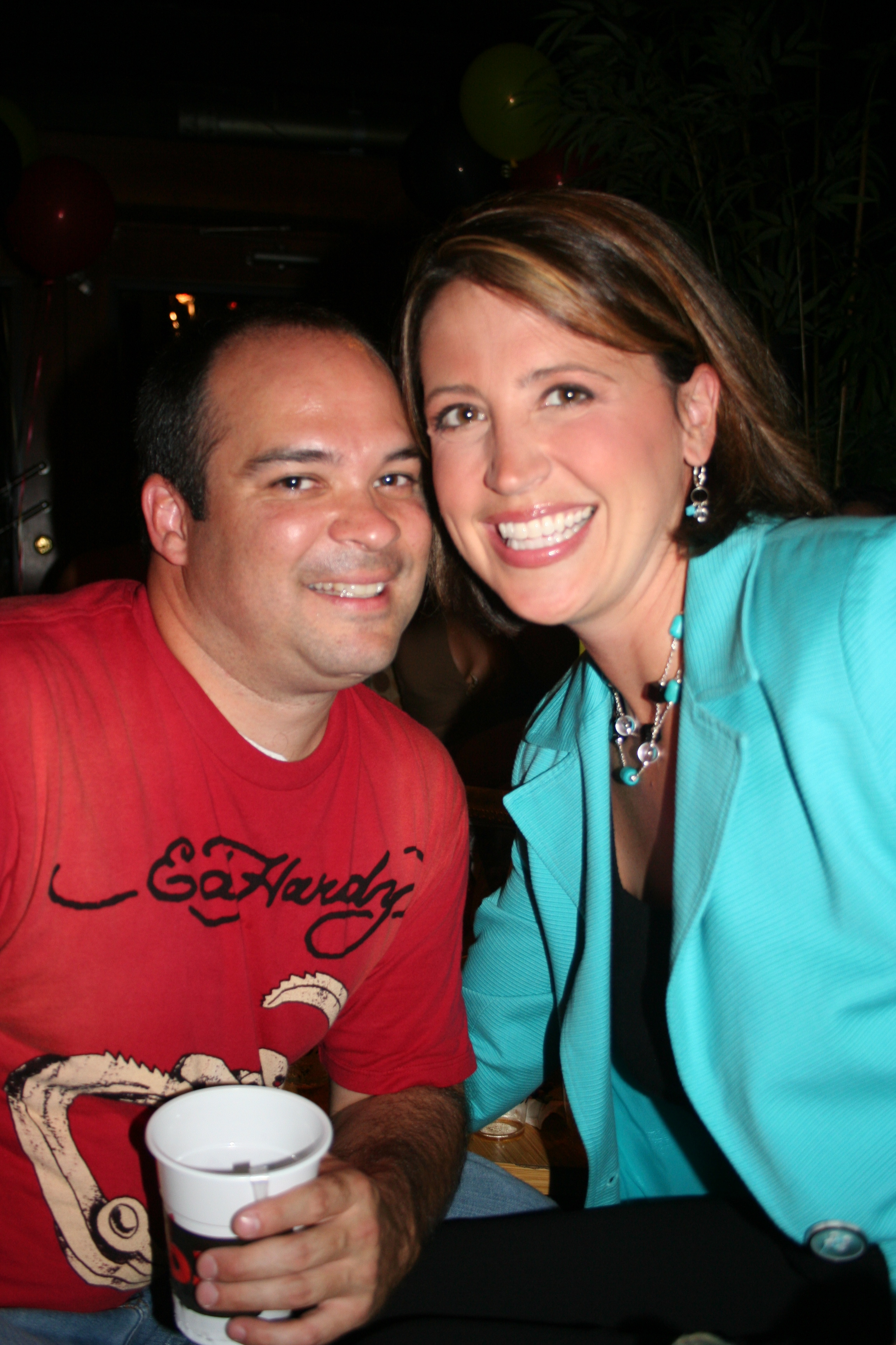 DJ Max gets support from friend Dawn Scott.