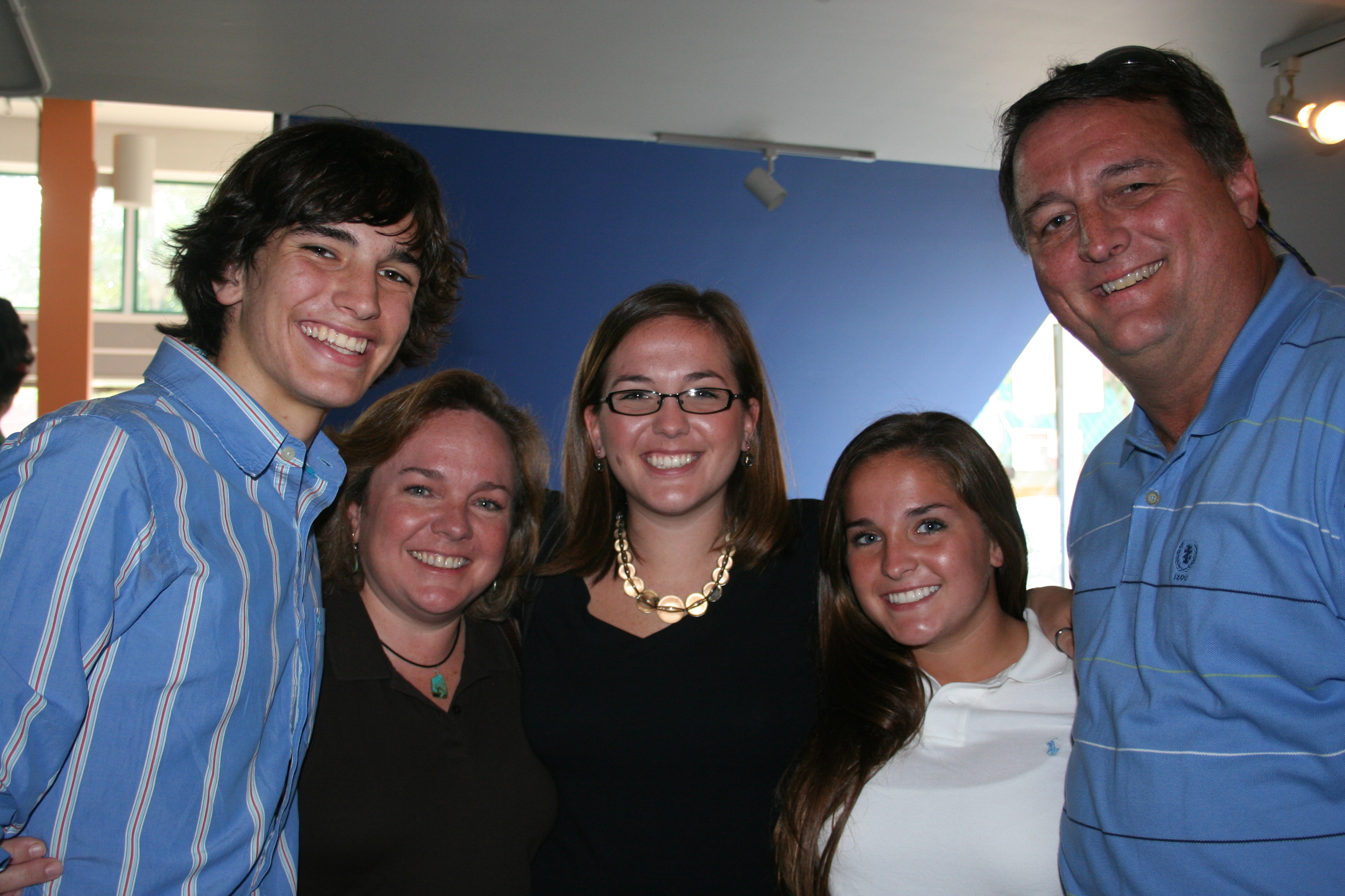The entire family!
Sam, Shawn, Lindsey, Alli and Kenny Clark enjoy watching Sam (far left) perform at The Rep.