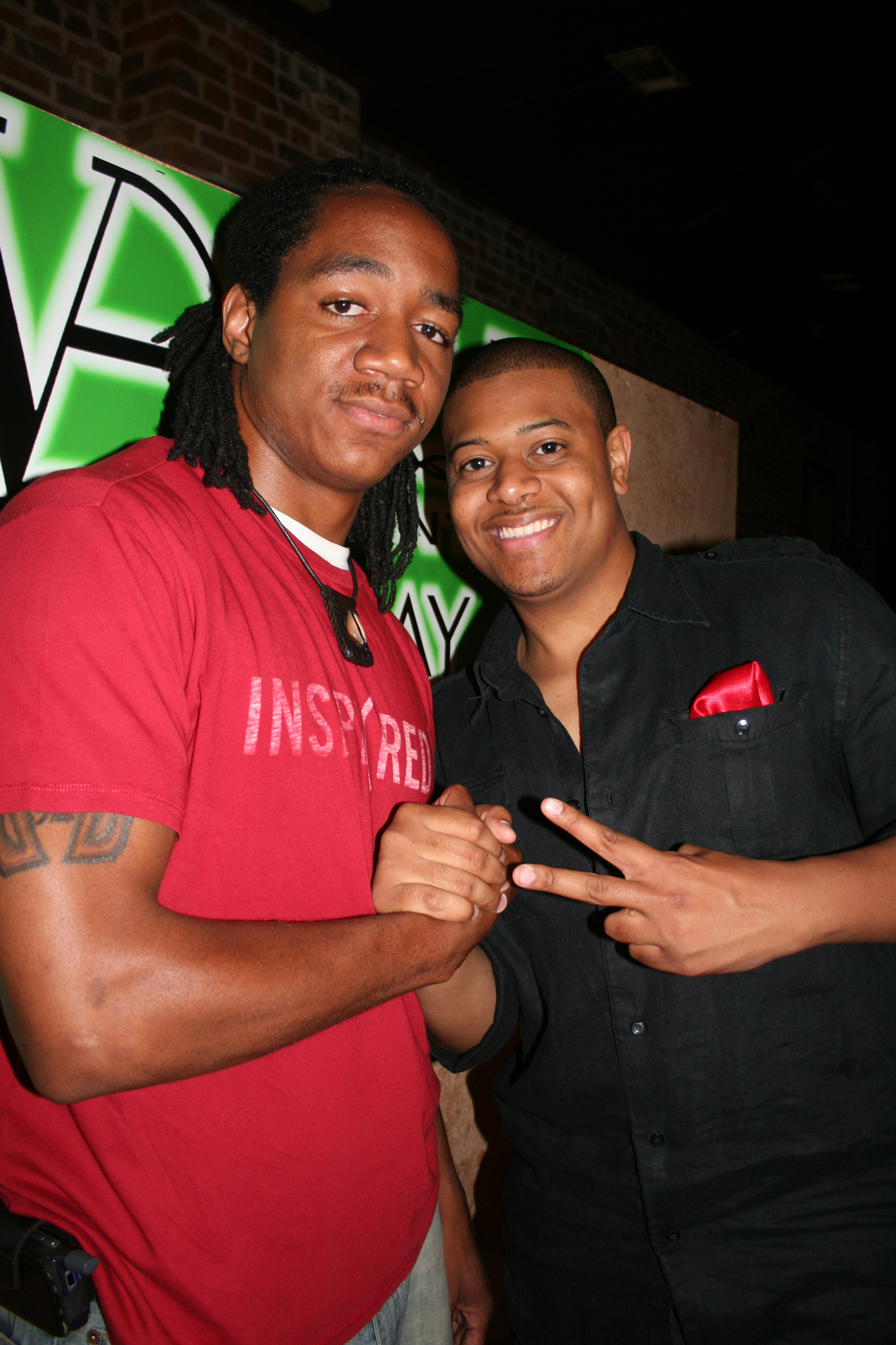 Kuji and Jason enjoy the party.