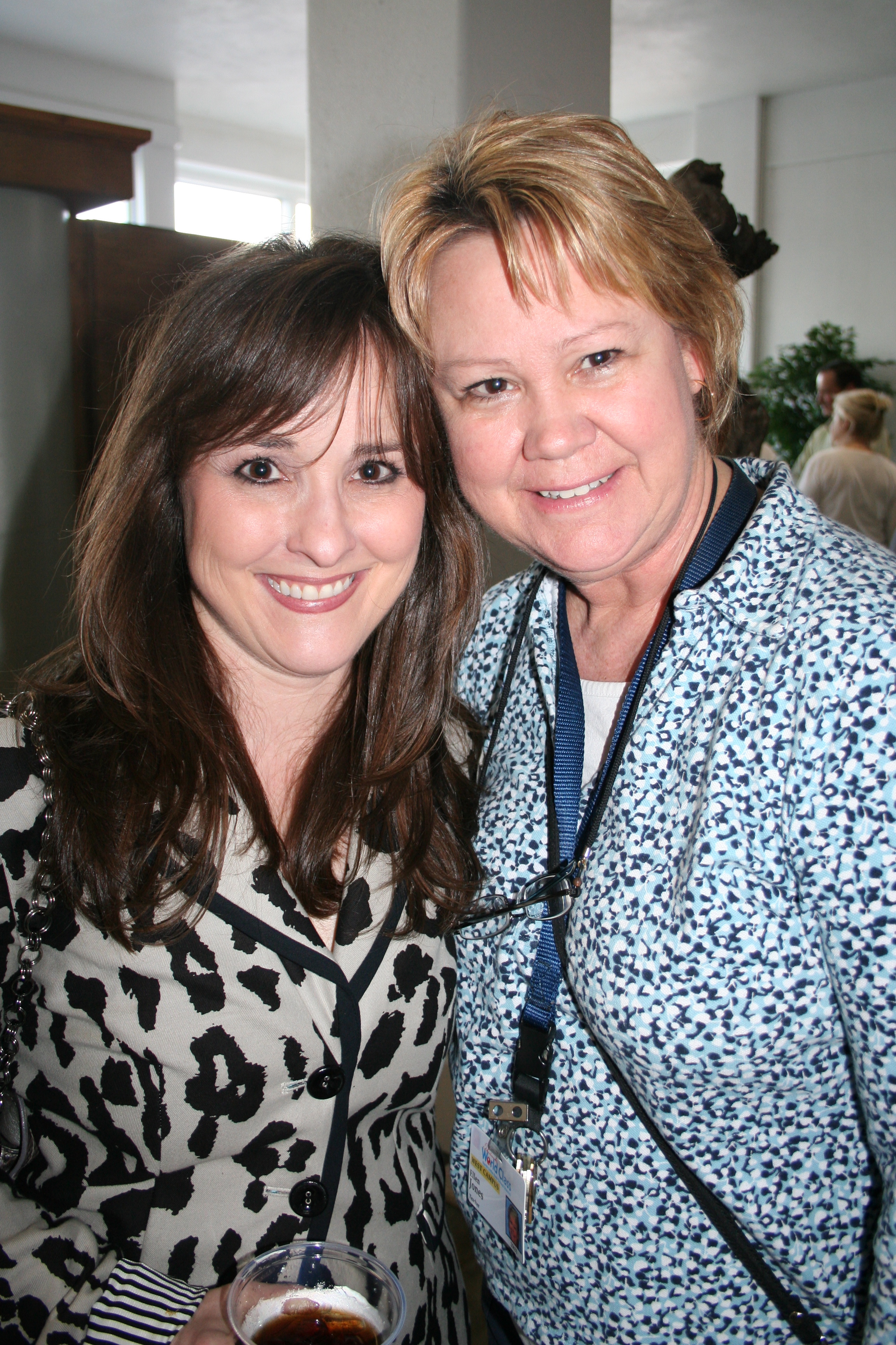 Laura Jones visits with her former teacher Ellen Jones