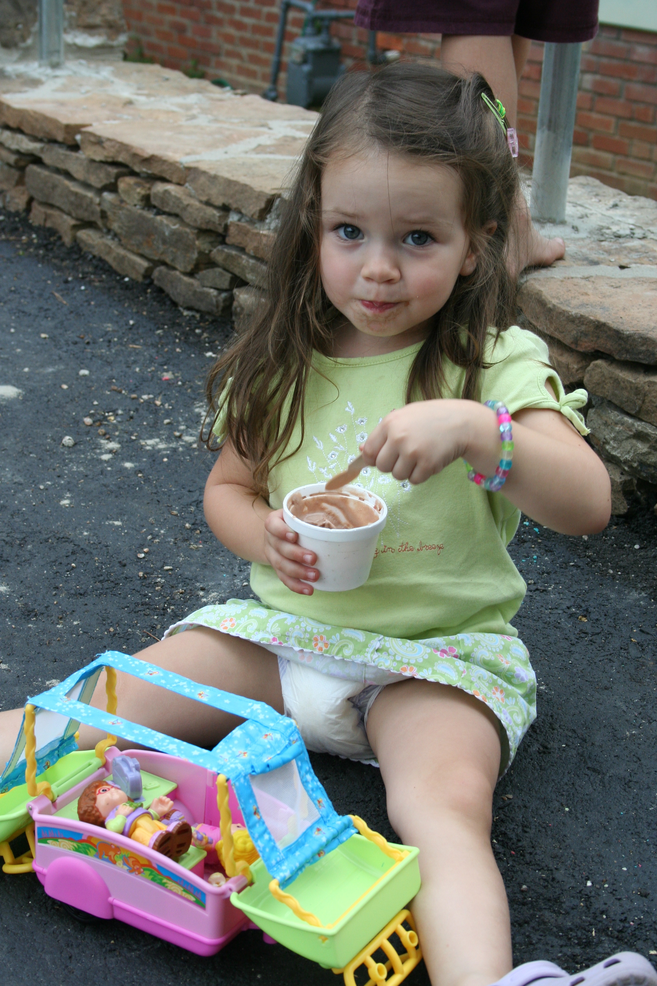 Grace Edwards enjoys her ice cream.