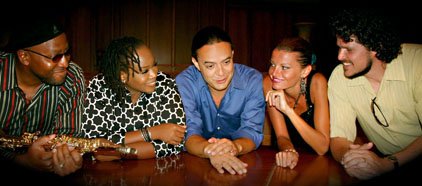 "Strats and Friends" - (from left) Marquis Hunt, Tawanna Campbell, Stratsimir Pavlov, Kristina Marinova-Pavlov and Bryan LaRue - will perform tonight at Wildwood Park for the Arts. Proceeds from the concert will go toward Pavlov's "pilgrimage" to his native Bulgaria.