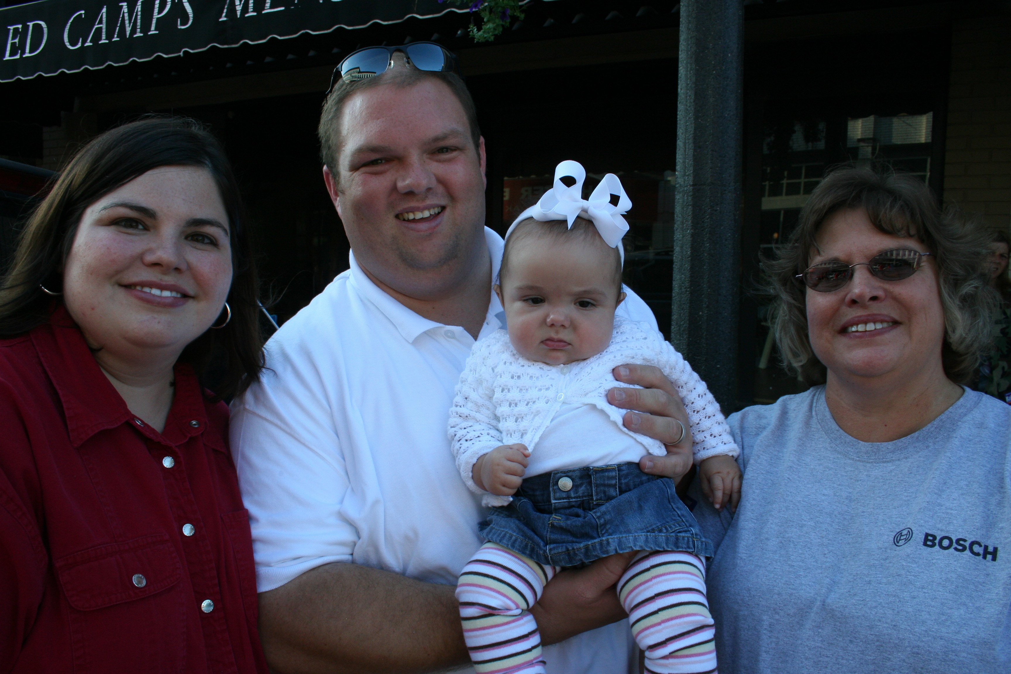 Mandy, Jason and Abigail Cameron with Loeda Killough
