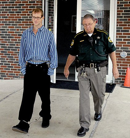 Jason Baldwin leaves the Craighead County Courthouse on September 21, 2008. Baldwin was convicted of capital murder in the 1993 deaths of three boys. He was sentenced to life in prison without parole.