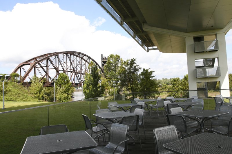 A view from the patio of Forty Two at the Clinton Presidential Center.