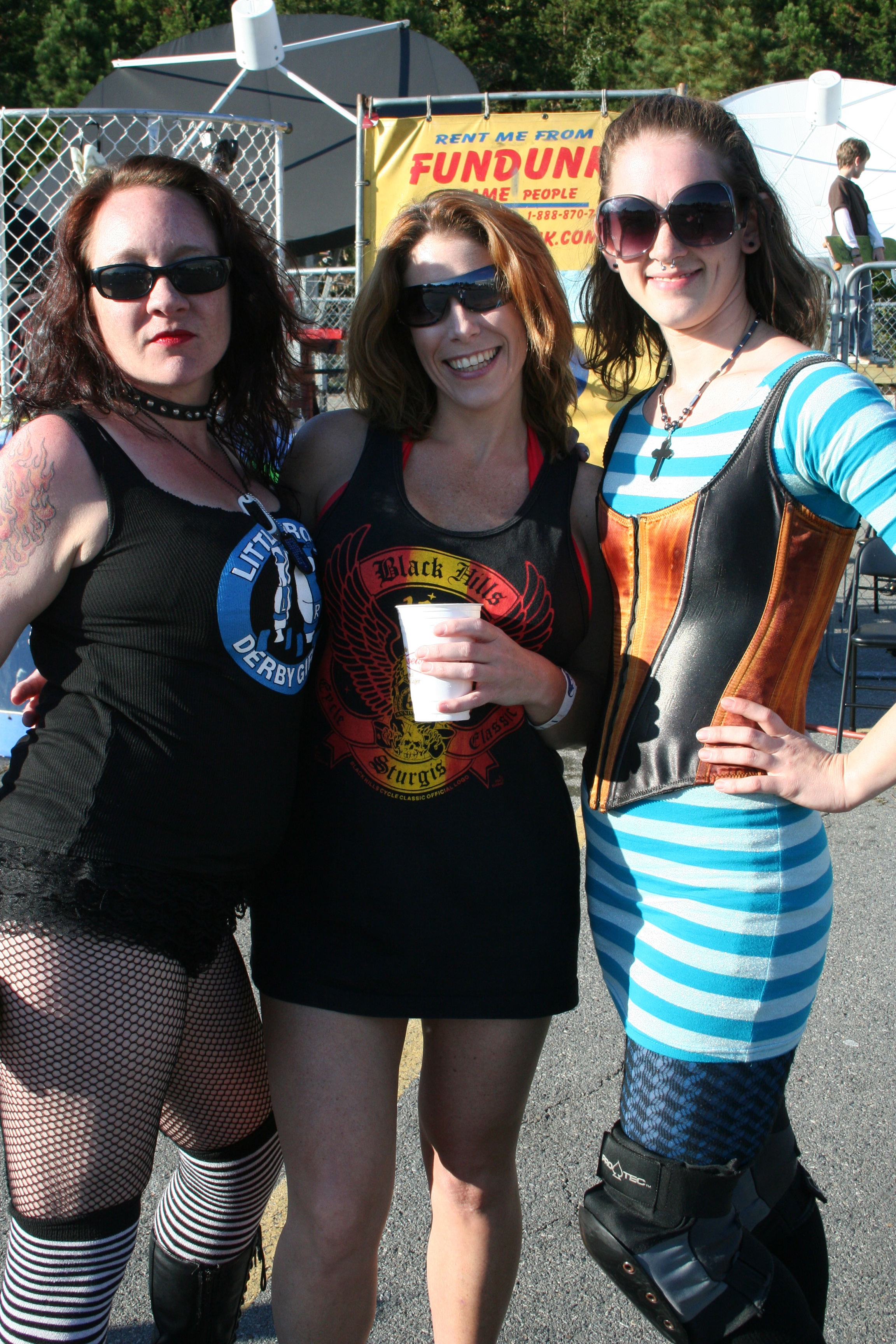 Holly Hearse, Tinker B. Hell and Mary Lou Wreckin, all of Little Rock Derby Girls