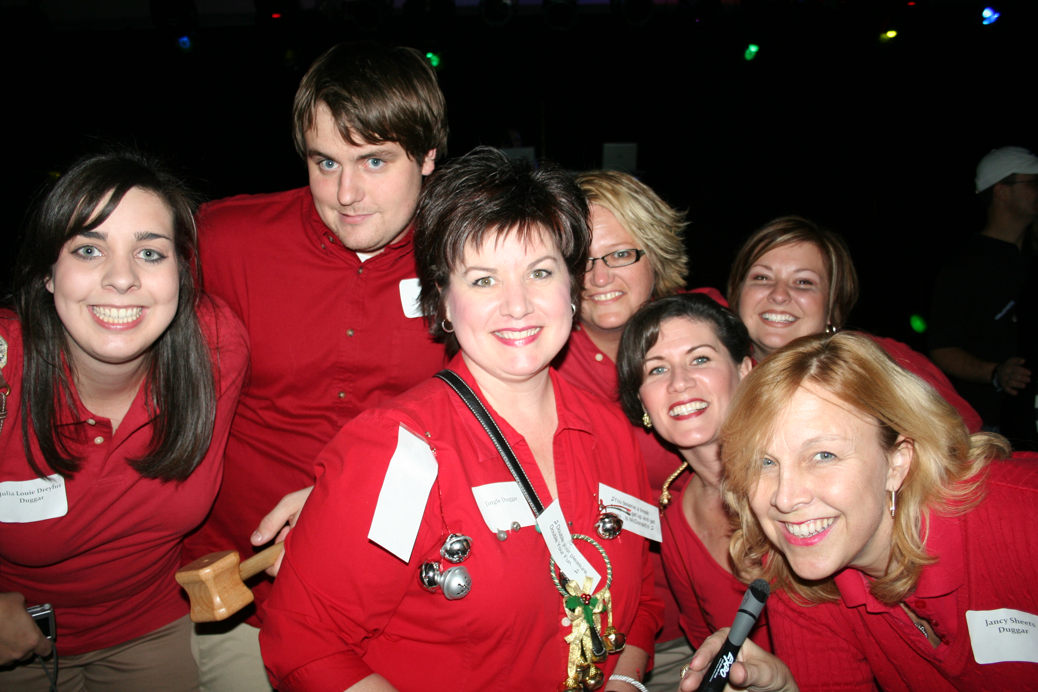 Some of "The Duggar Family" gather for a picture on the dancefloor.
