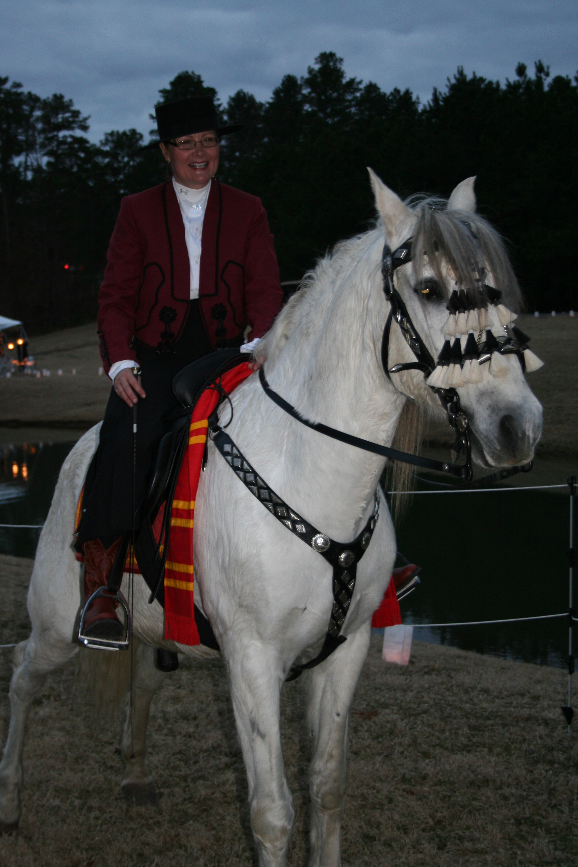 Christie Tallant rides Moriah Maravillosa near the Mexican tent.