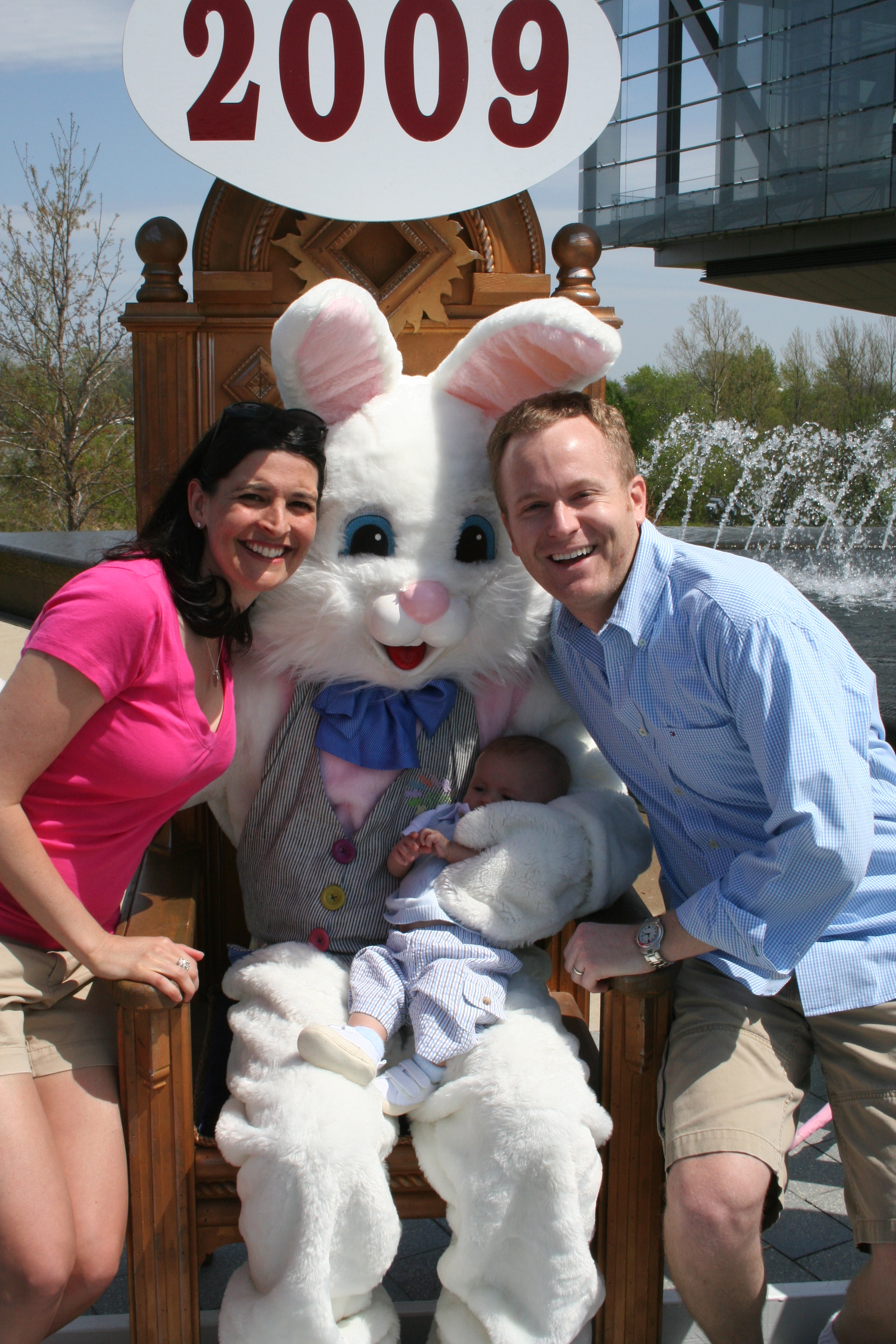 Amy, Ray and Scott Curran visit the Easter Bunny.