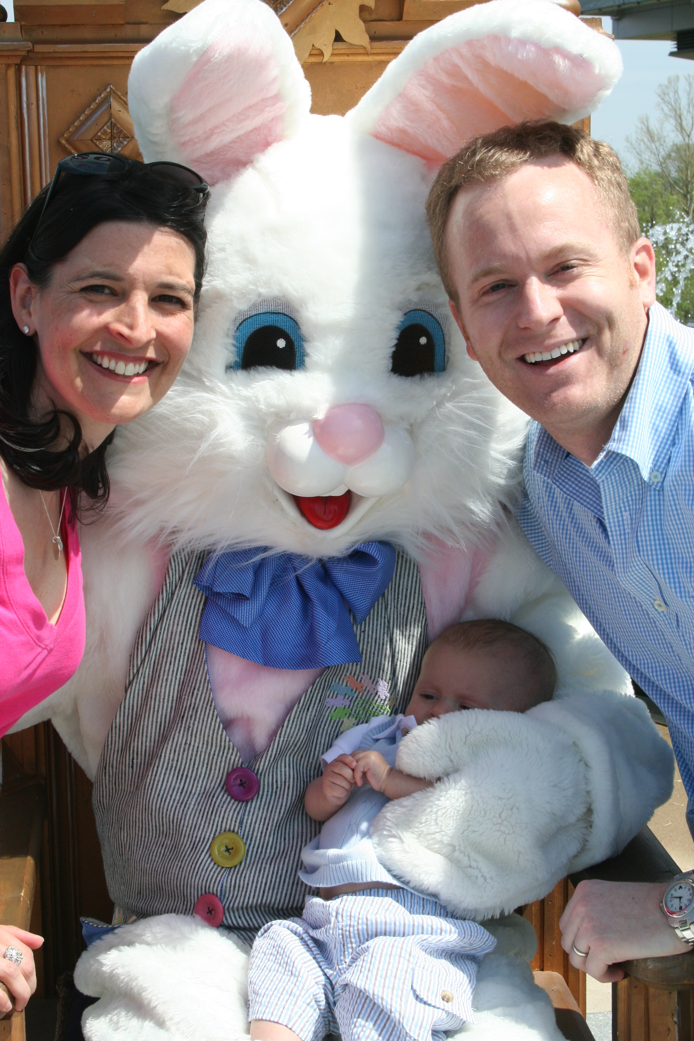 Amy, Ray and Scott Curran visit the Easter Bunny.