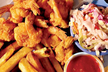 Fried Gulfcoast Fantail Shrimp Basket at Krazy Mike's on Bowman Road
