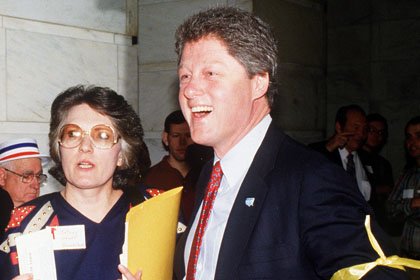 Betsey Wright with then-Gov. Bill Clinton in 1989.
