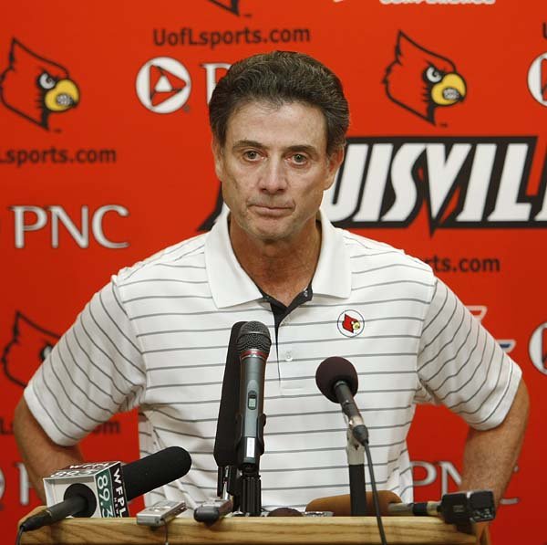 Louisville Coach Rick Pitino, making his first public appearance since an apology two weeks ago, lashed out, saying interviews of Karen Cunagin Sypher that were released Wednesday, are nothing but lies.