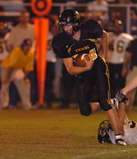 Prairie Grove senior Thomas Soehner darts up field against Cassville, Mo., in the third quarter Sept. 11, in Prairie Grove.

