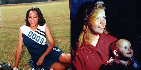 Bald Knob High cheerleader Kenyatta Haynes (left) disappeared after leaving school on March 8, 1995, slightly more than a month after another Bald Knob student, Robin Lynn Farnsworth (right), vanished. 