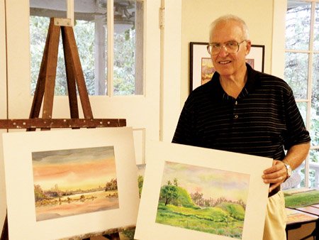 Art in the Valley - Mike's easel, painted plein air on Skyline